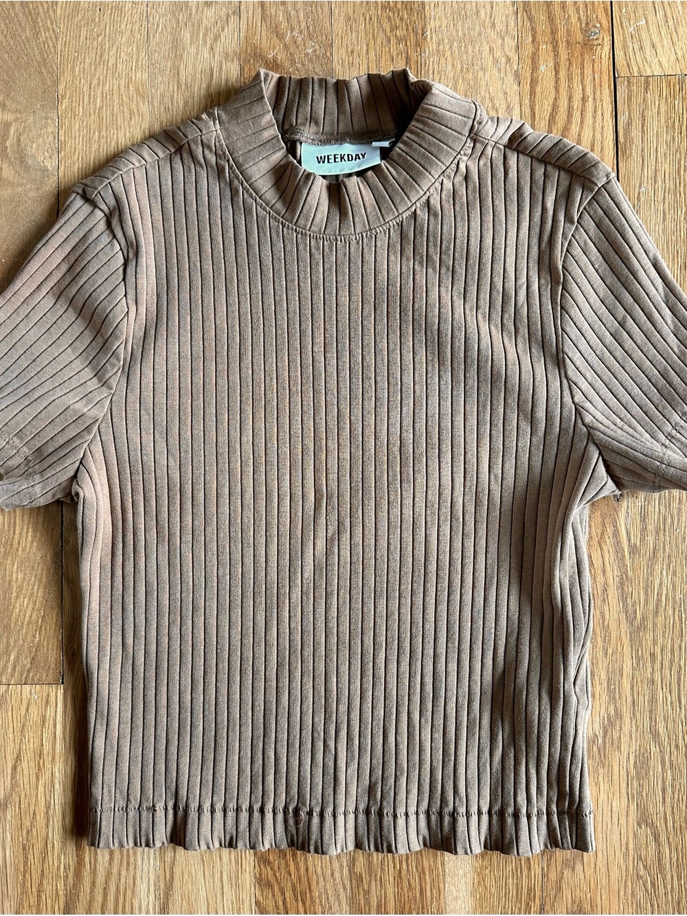 Weekday Ribbed Short Sleeve Turtleneck Tee